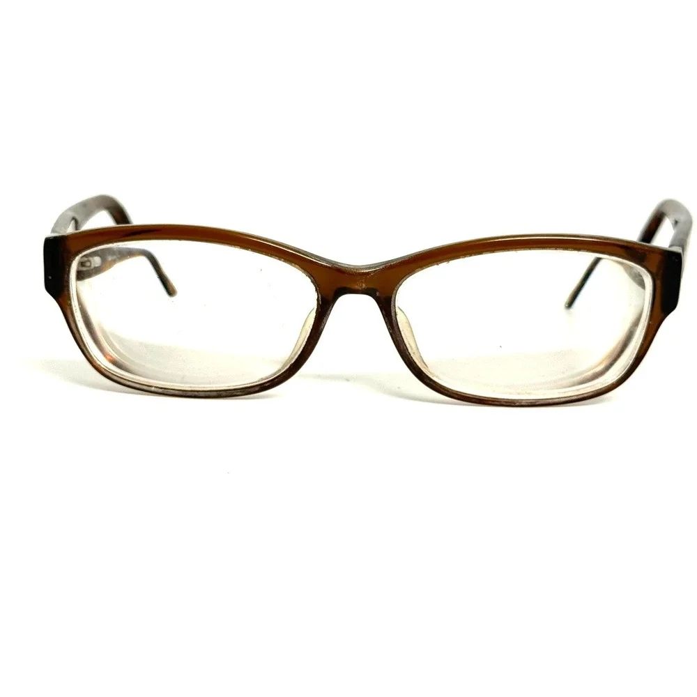 Anne Klein AK5030 Mocha Eyeglasses Tortoise Rectangle Frames 54-15-135 Lion Logo
